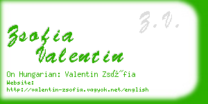 zsofia valentin business card